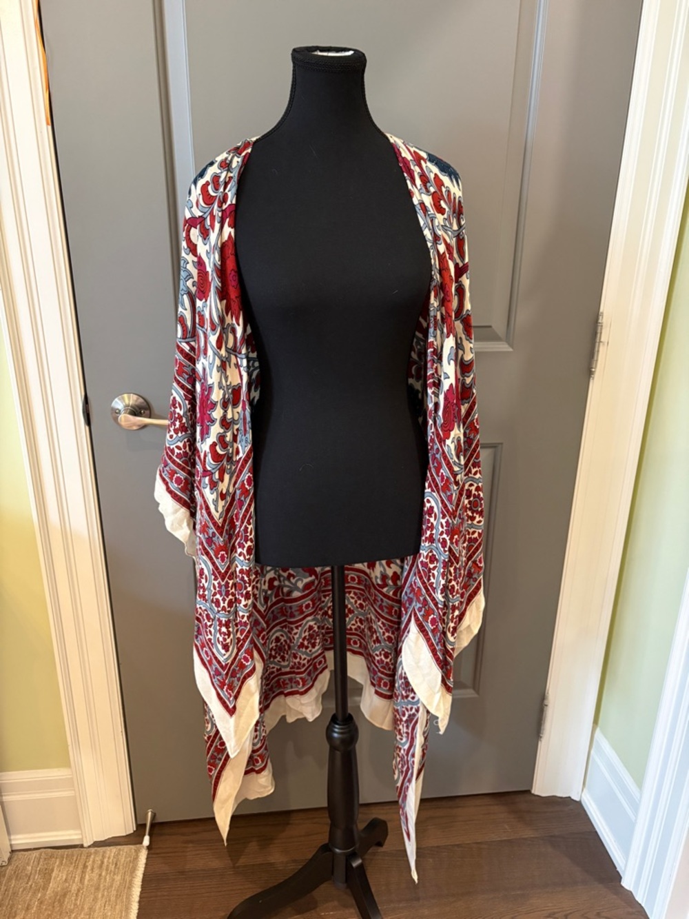 Free People Red, White & Blue Paisley Wrap